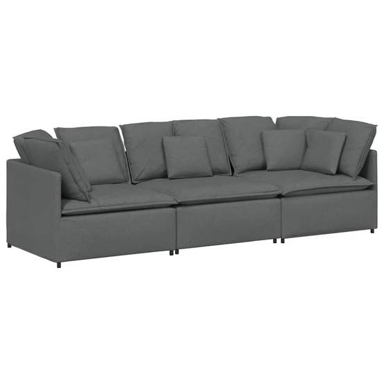 Canapé modulaire avec coussins en tissu gris foncé