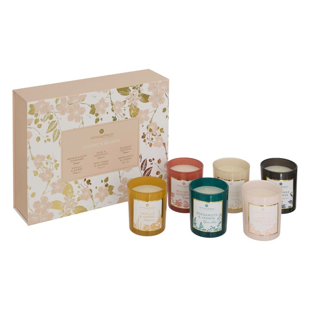 Coffret 6 bougies parfumées maël pot verre