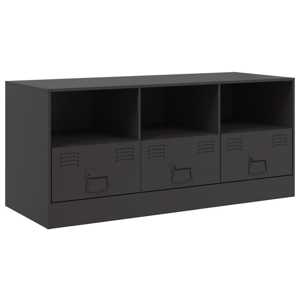 Meuble tv noir 99x39x44 cm acier