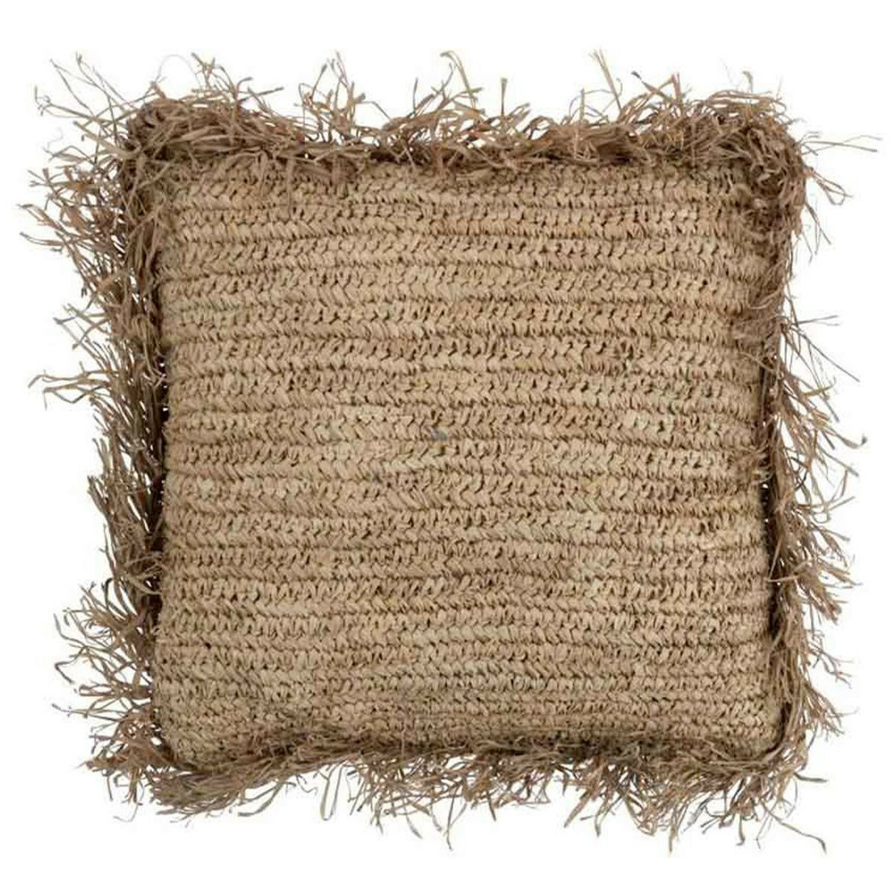 Coussin déco en raphia 