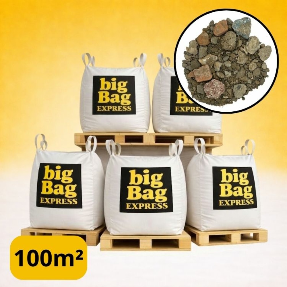 Pack 5 x big bag de +/- 1,5t gnt ou tout-venant recyclé ø 0/20 c - livraison premium