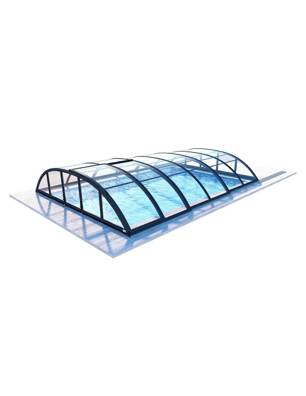 Abri de piscine horizon - 4,33x2,52 m - polycarbonate massif 3 mm - pour piscine bas7302, bas7303 - eco332 - altanka