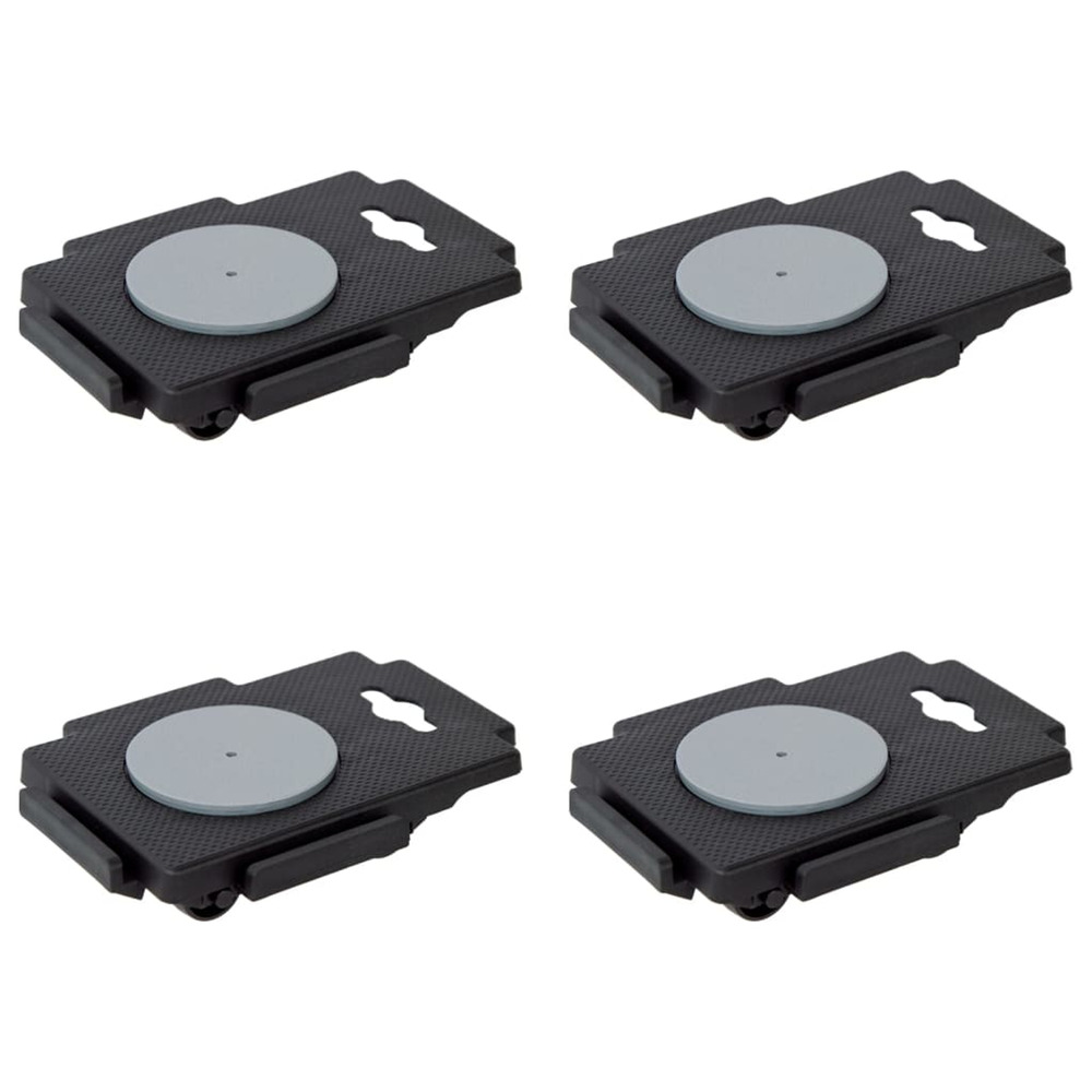 Chariots de déménagement à 8 roues 4 pcs noir pp 150 kg