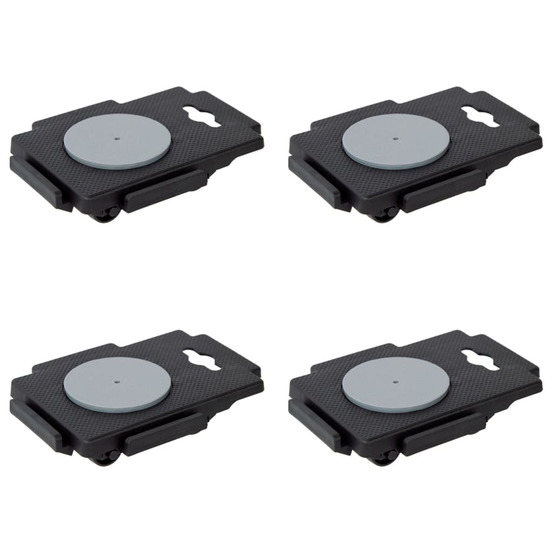 Chariots de déménagement à 8 roues 4 pcs noir pp 150 kg
