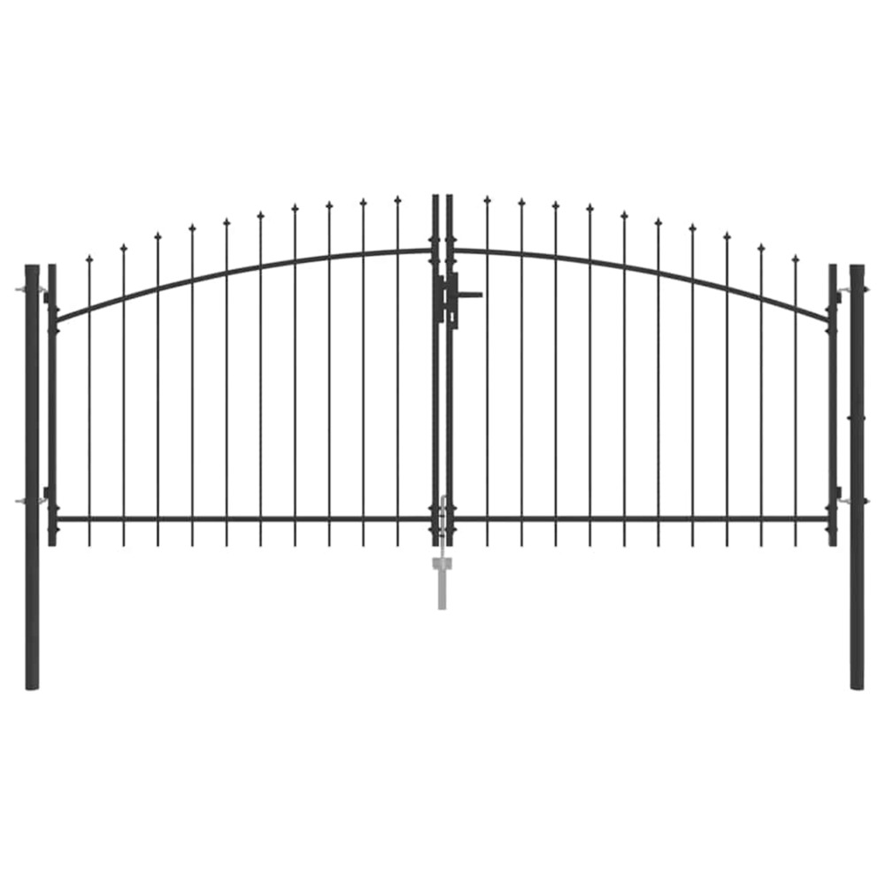 Porte double avec verrouillage gris 299,5 x 174,5 cm acier