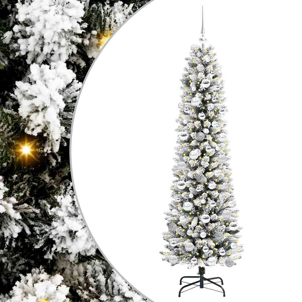 Sapin de noël artificiel blanc 180 cm pvc, métal et plastique