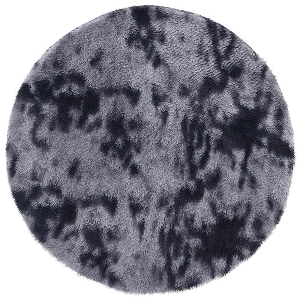 Tapis shaggy à poils longs navarra gris foncé 160x160 cm
