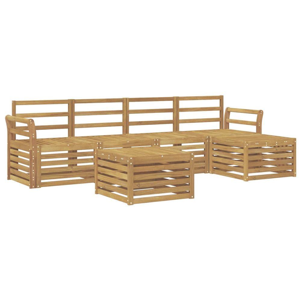 Ensemble de canapés d'extérieur 6 pc blanc bois d'acacia massif