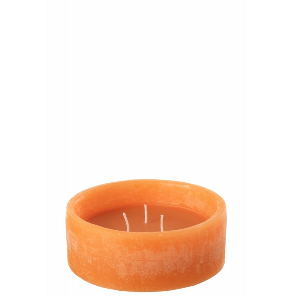 Bougie flottante cylindrique 15h orange 15x15x6 cm
