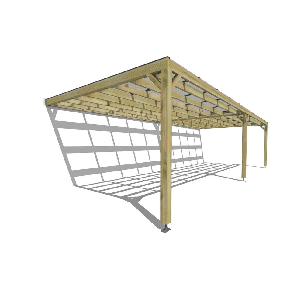 Pergola bois • 10m x 4m • adossée • sens largeur • couverture étanche transparente incluse • livraison comprise