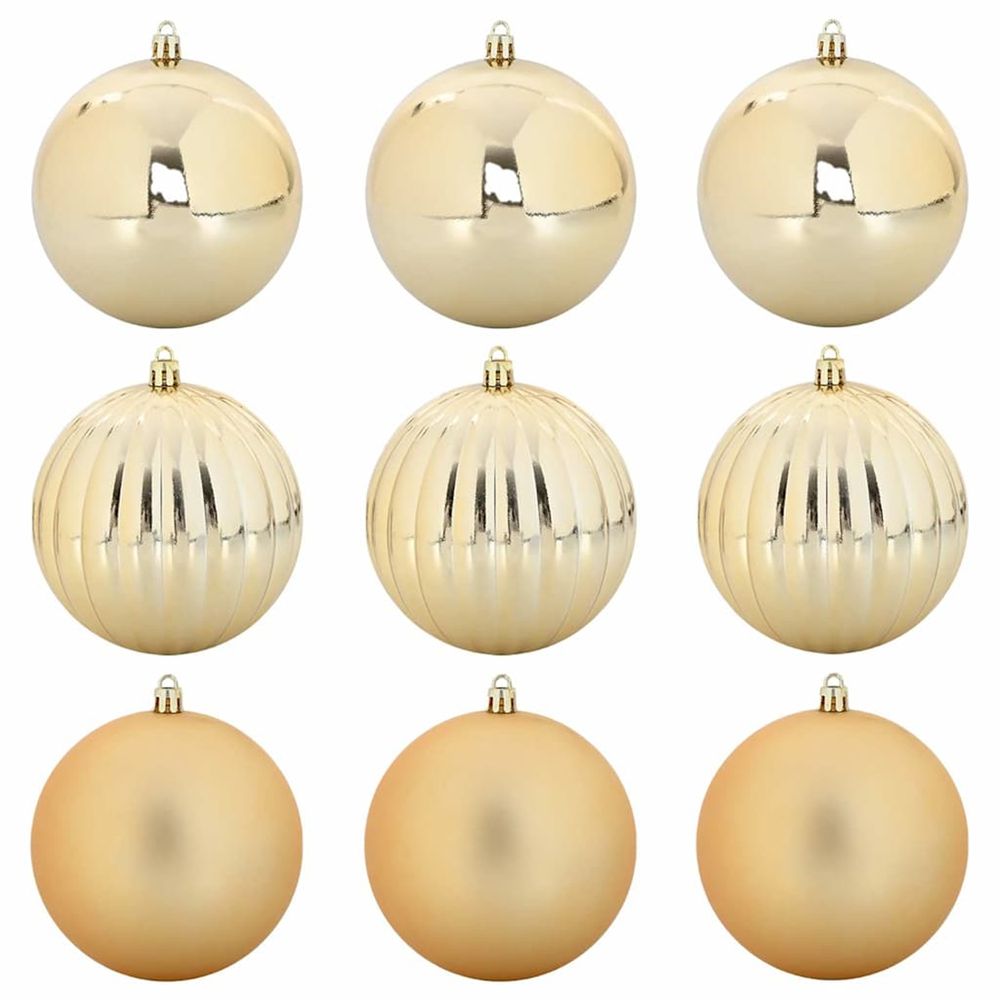 Ensemble de boules de noël xl 9 pc doré ø 15 cm plastique