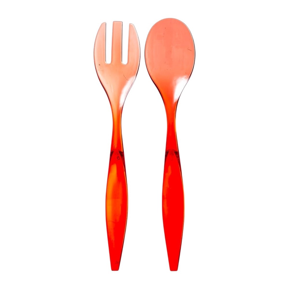 Lot de 2 couverts a salade 6 x 29 cm grand chef rose