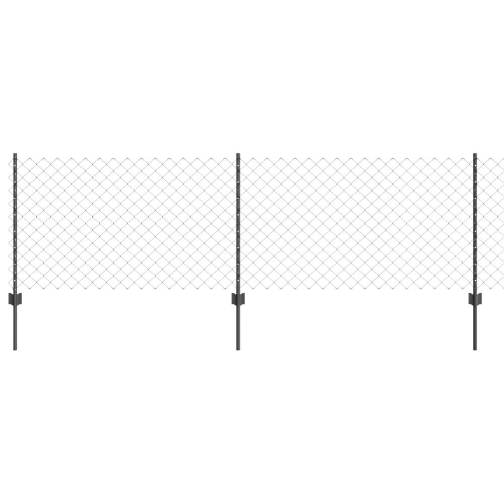 Clôture grillagée avec poteau 10 x 0,8 m acier recouvert de pvc