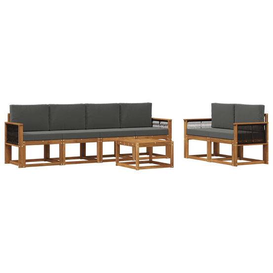 Ensemble de canapés d'extérieur 6 pcs naturel et anthracite