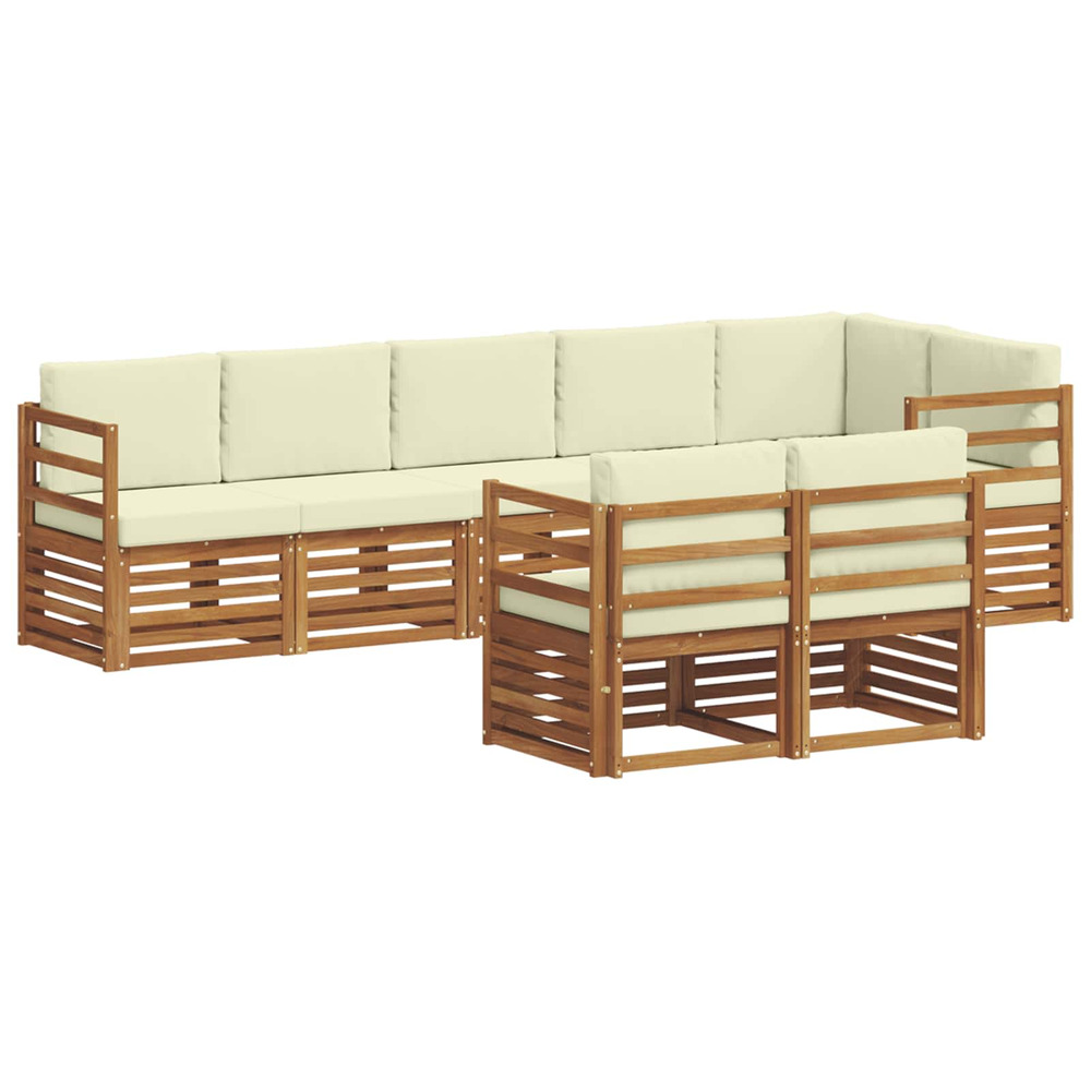 Ensembles de canapés avec coussin 8 pcs naturel et crème