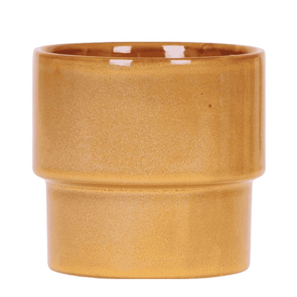 Cache-pot timeless jaune ocre - ø12 cm x h12 cm
