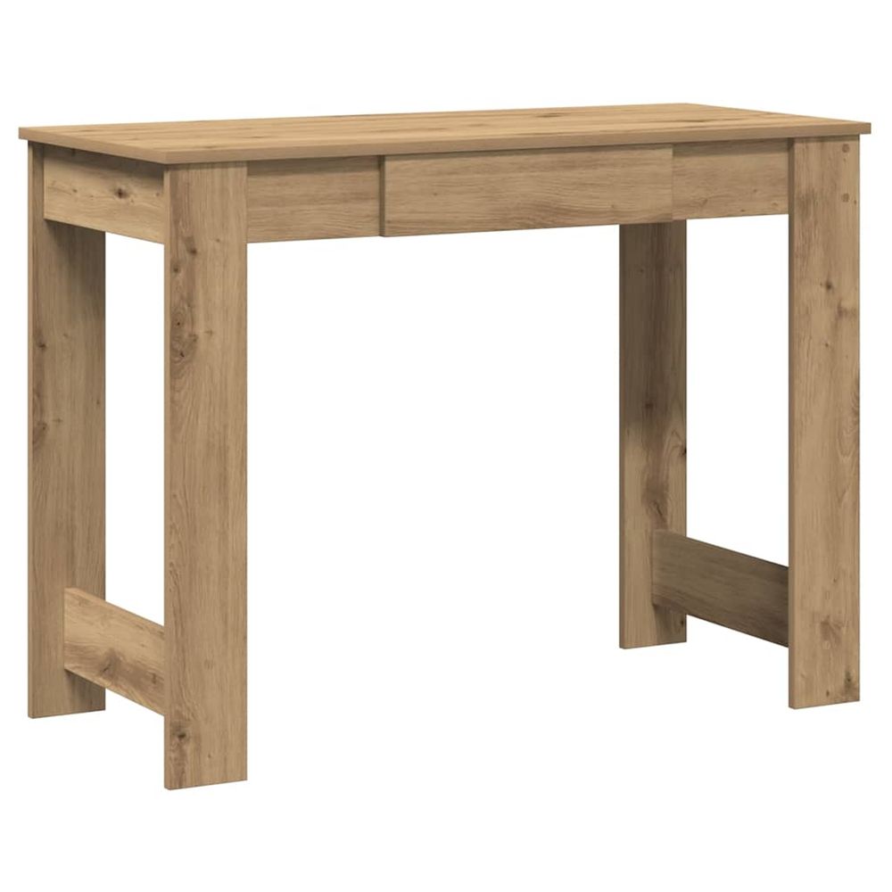 Bureau chêne artisanal 100x45x75 cm bois d'ingénierie