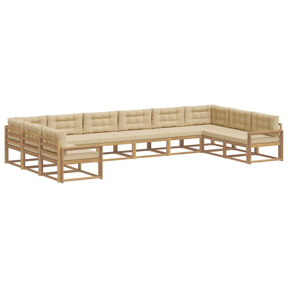 Ensemble de canapés d'extérieur 10 pc blanc et beige