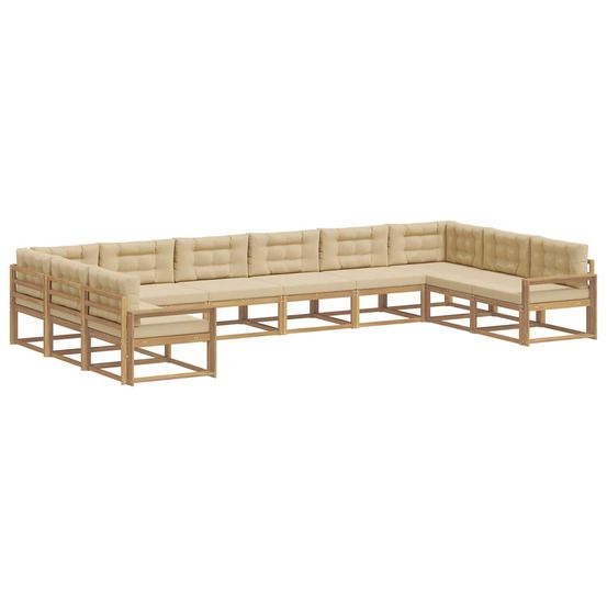 Ensemble de canapés d'extérieur 10 pc blanc et beige