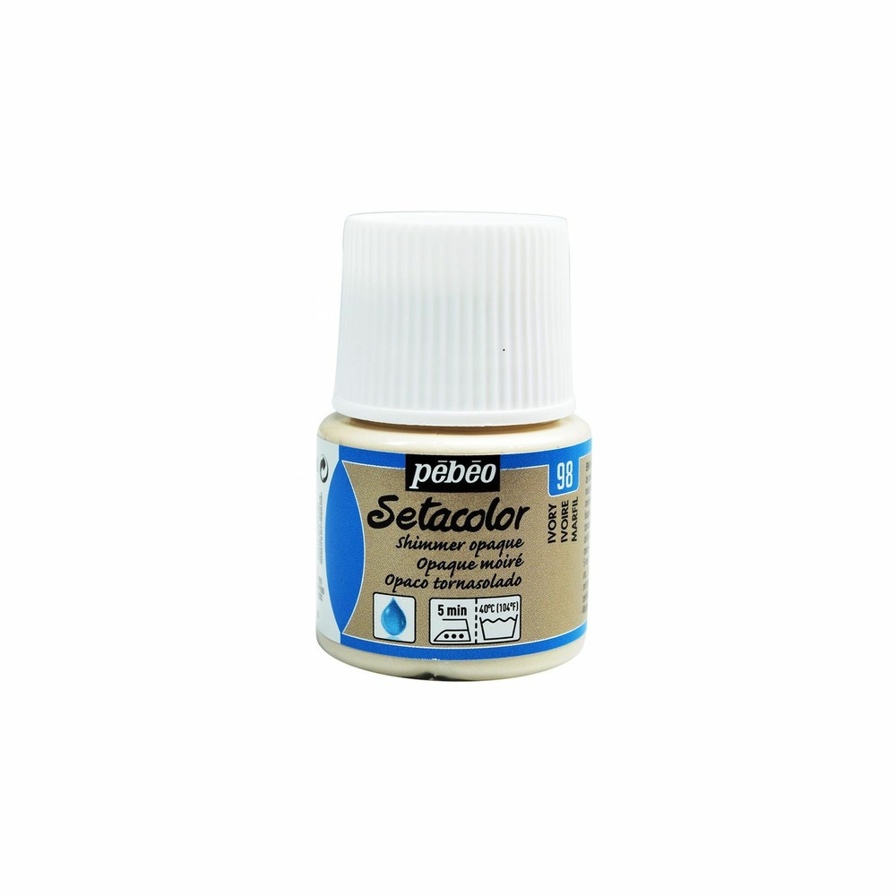 Peinture textile setacolor opaque effet métallique - ivoire - 45 ml
