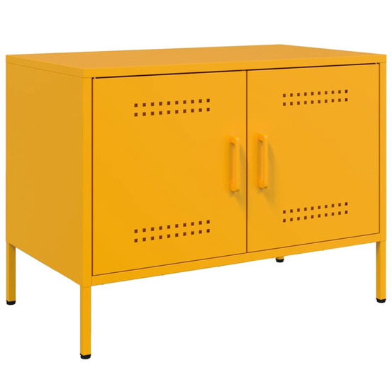 Meuble tv jaune moutarde 68x39x50,5 cm acier