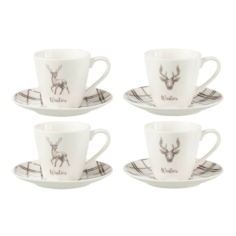 Lot de 4 tasses à thé & sous-tasses 