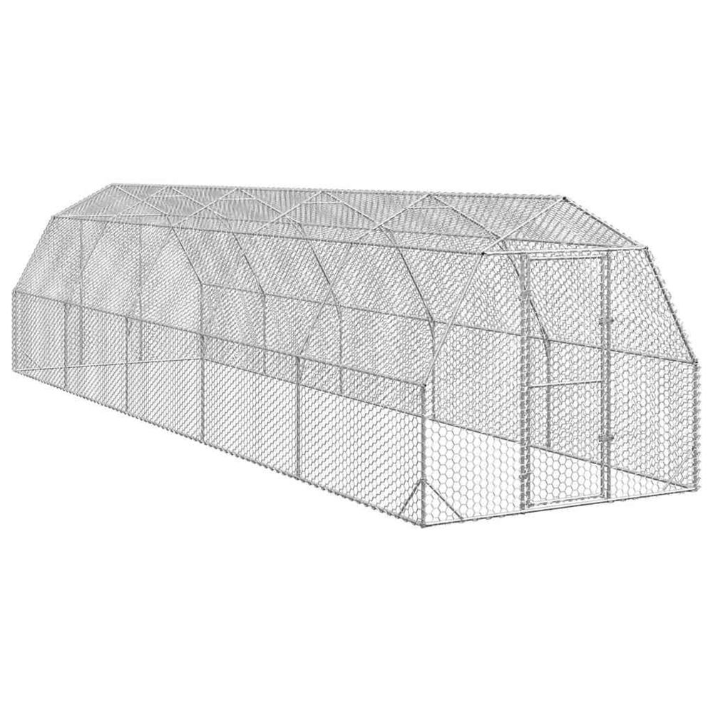 Poulailler 2,5x10x2,25 m acier galvanisé