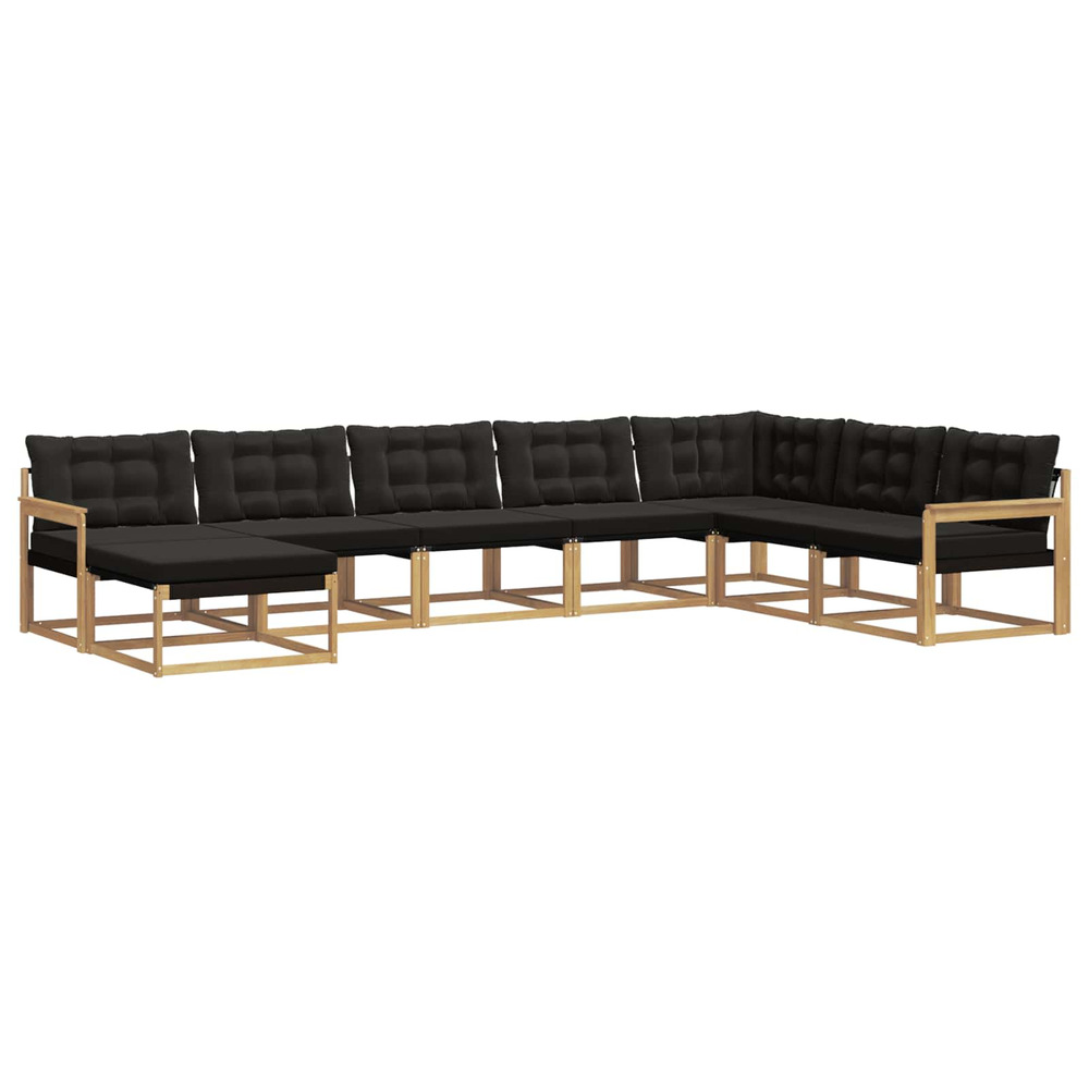 Ensemble de canapés d'extérieur 8 pcs blanc et noir