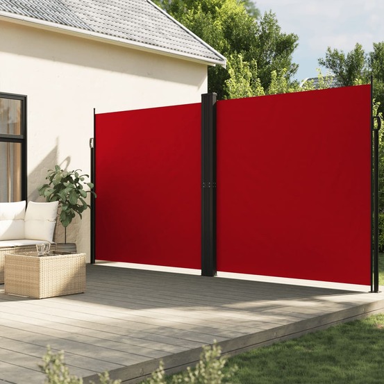 Auvent latéral rétractable rouge 220x1200 cm