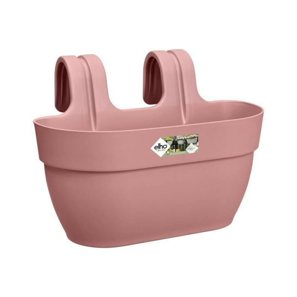 Elho - pot de fleurs - vibia campana easy hanger medium - rose poussiere - balcon exterieur - l 24.1 x w 36 x h 26.5 cm