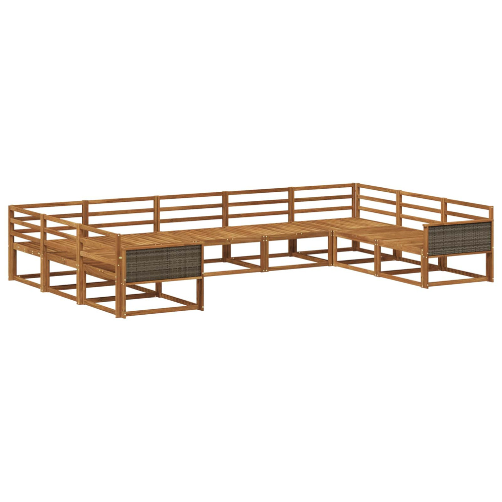 Ensemble de canapés d'extérieur 9 pcs naturel