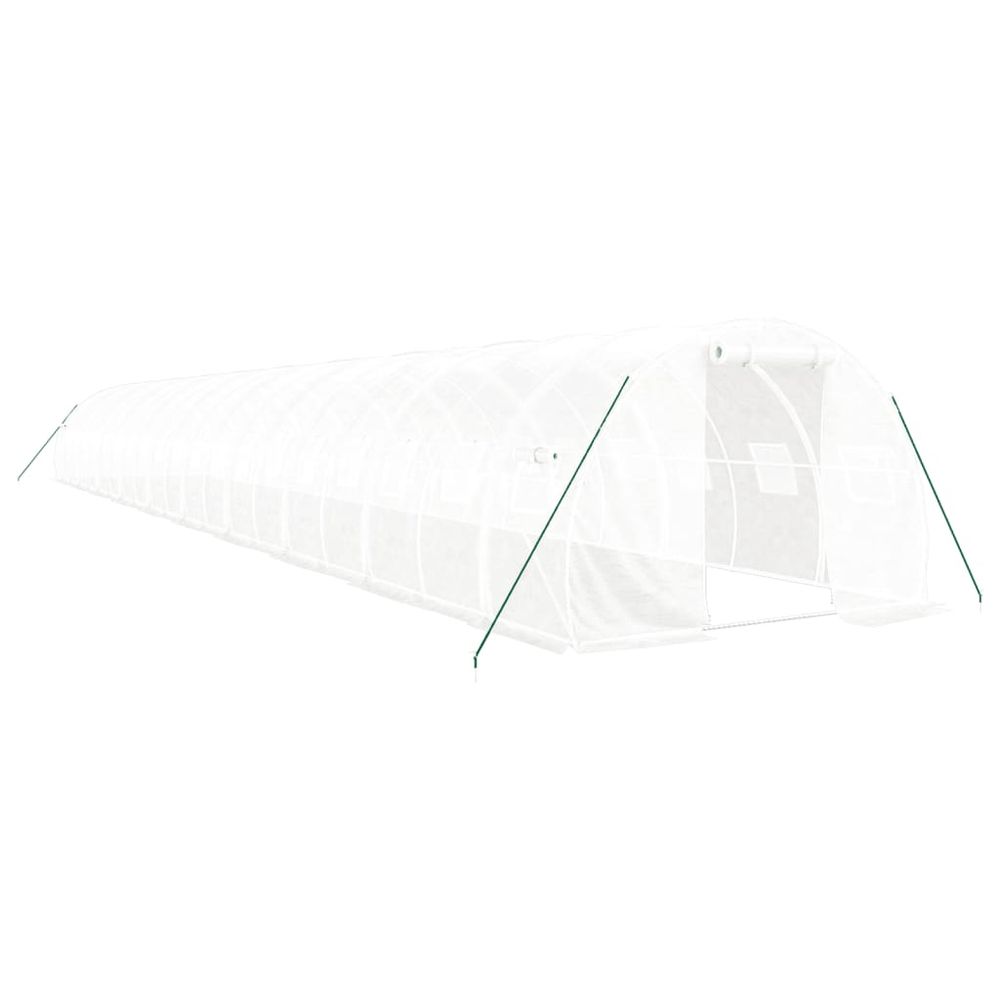 Serre avec cadre en acier blanc 60 m² 20x3x2 m