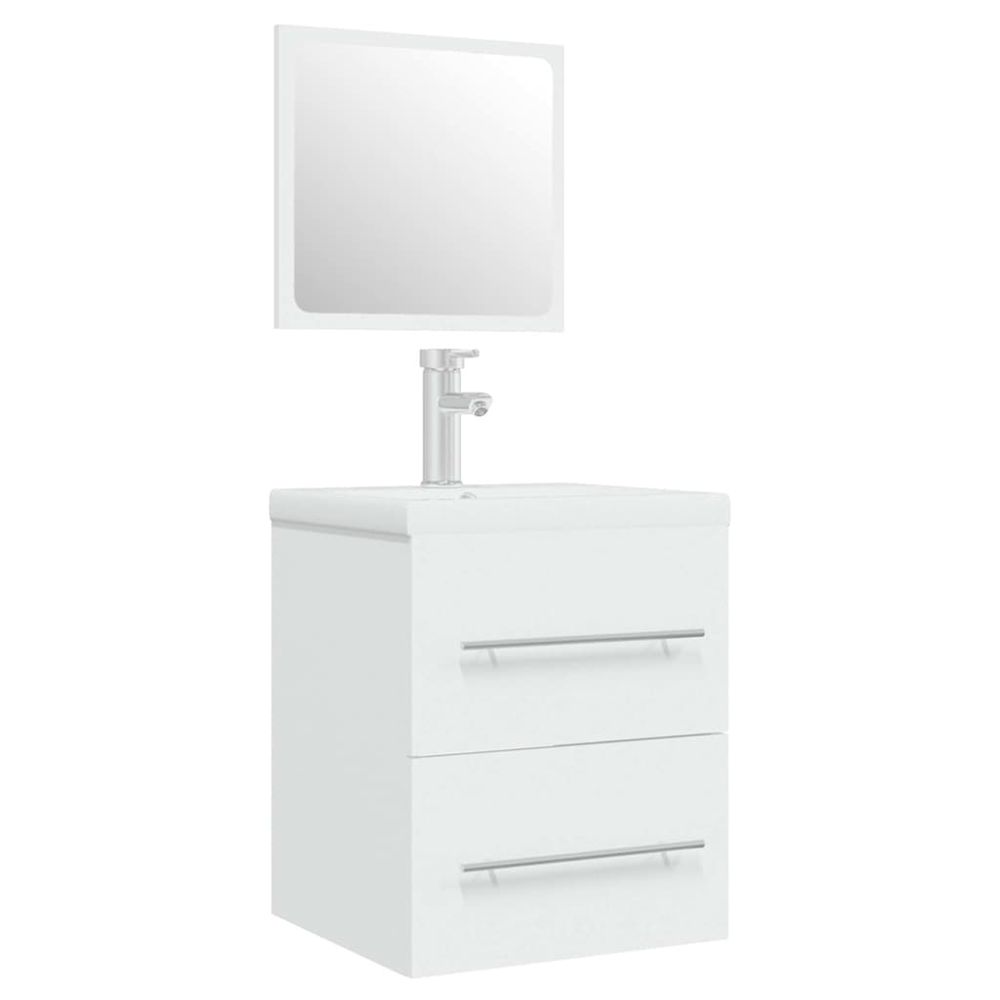 Meuble lavabo avec bassin intégré blanc bois d'ingénierie