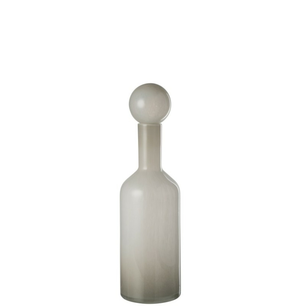 Vase bouteille en verre blanc 15.5x15.5x46 cm