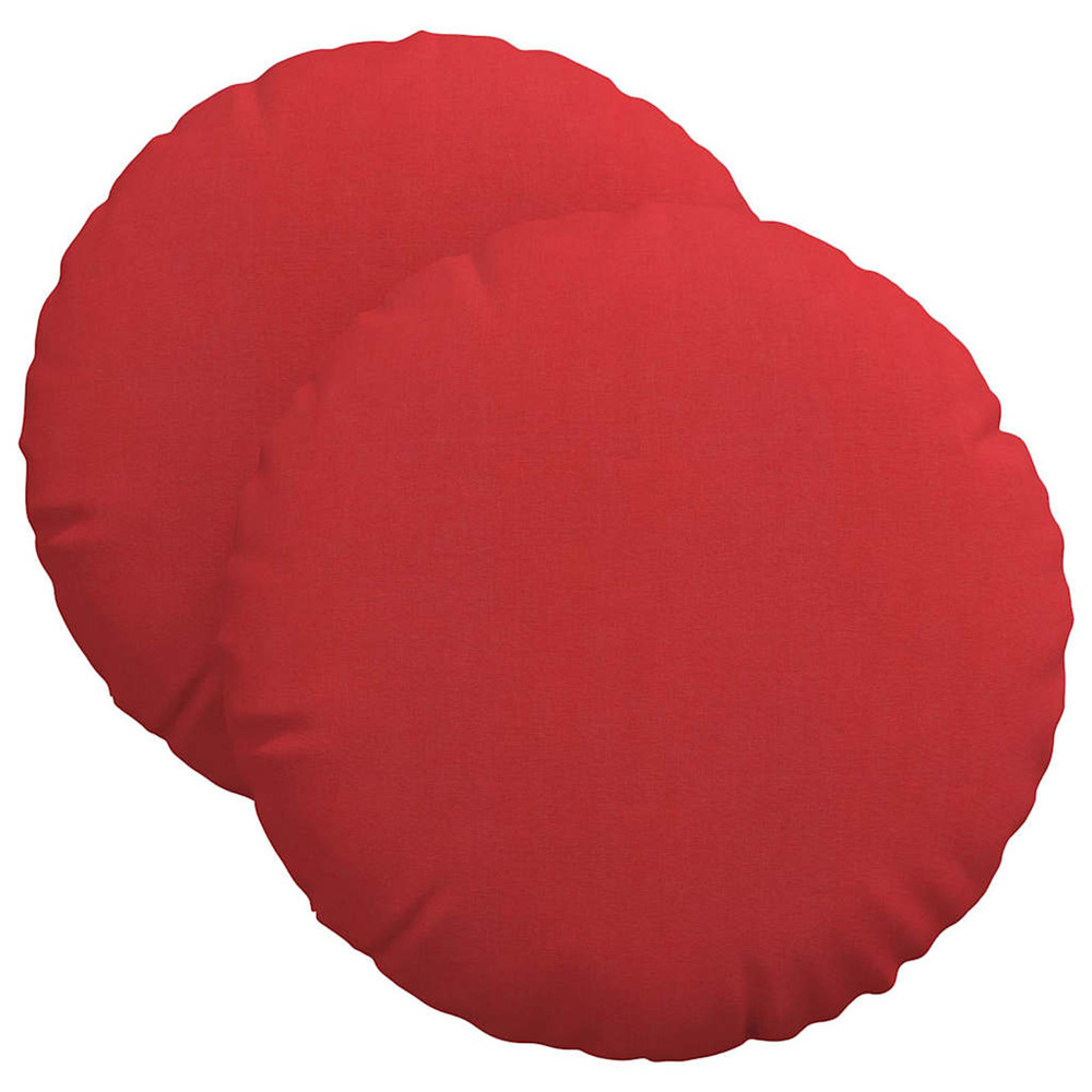 Coussins de siège 2 pcs rouge ø40 x 13 cm tissu