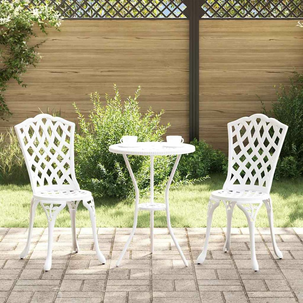 Chaise de jardin 2 pcs blanc 39 x 40 x 87cm aluminium