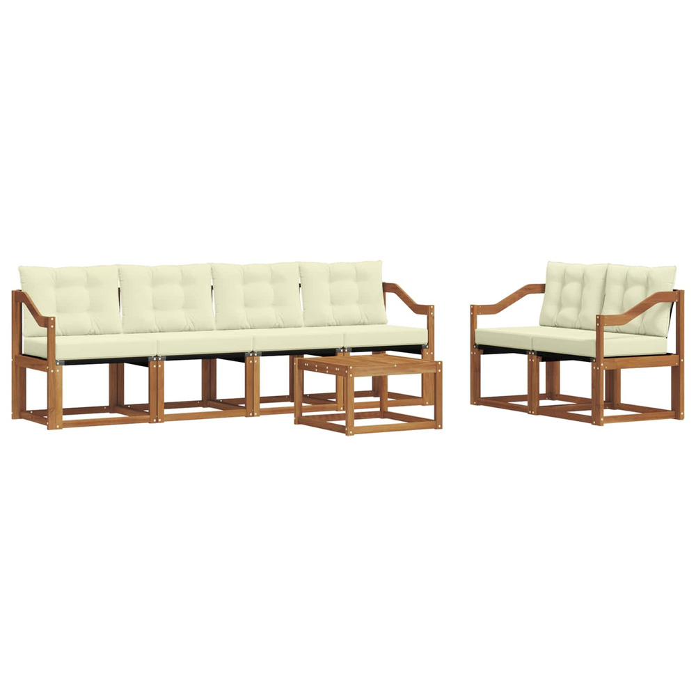 Ensemble de canapés d'extérieur 7 pcs naturel et crème