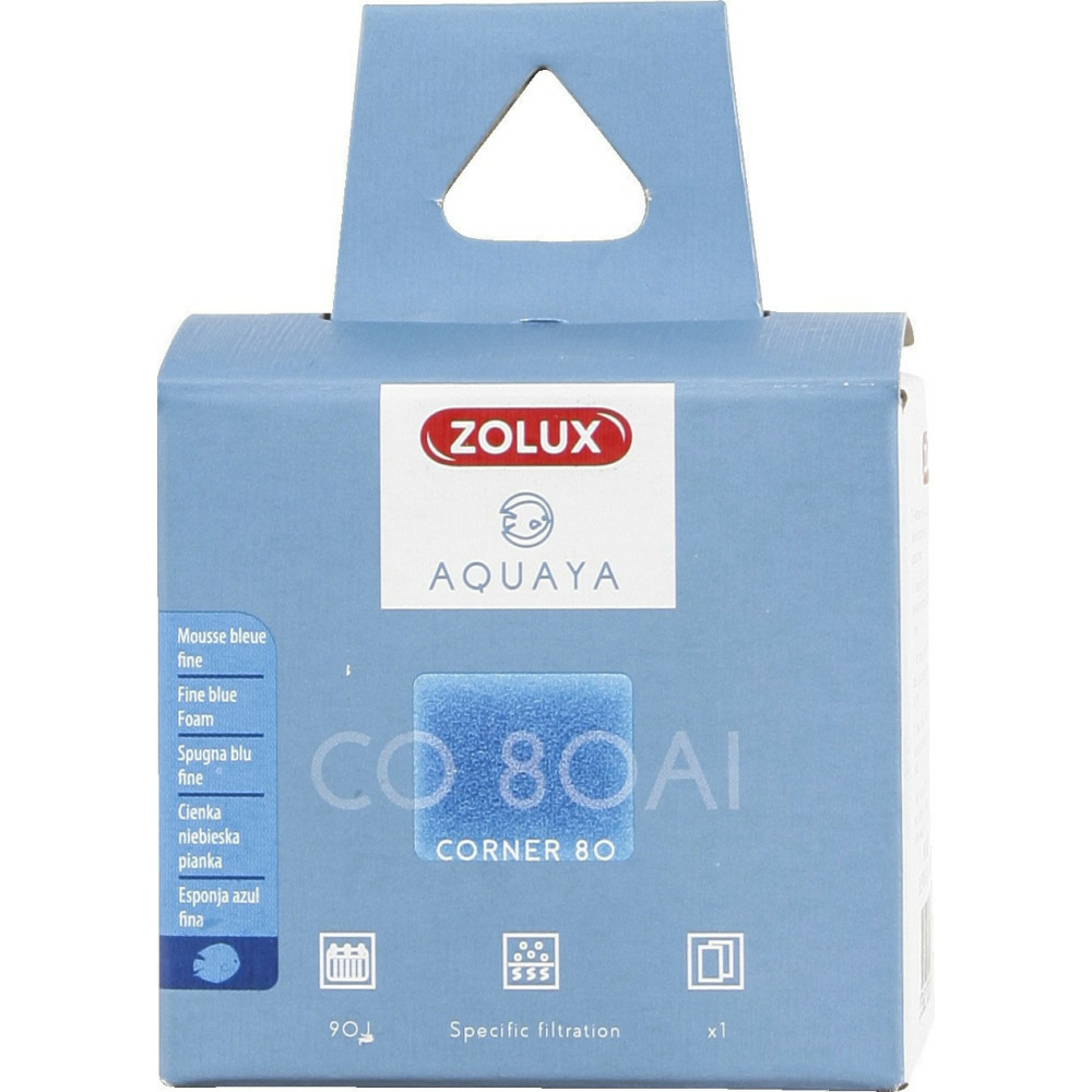 Filtre pour pompe corner 80, filtre co 80 al mousse bleue fine x1. Pour aqu