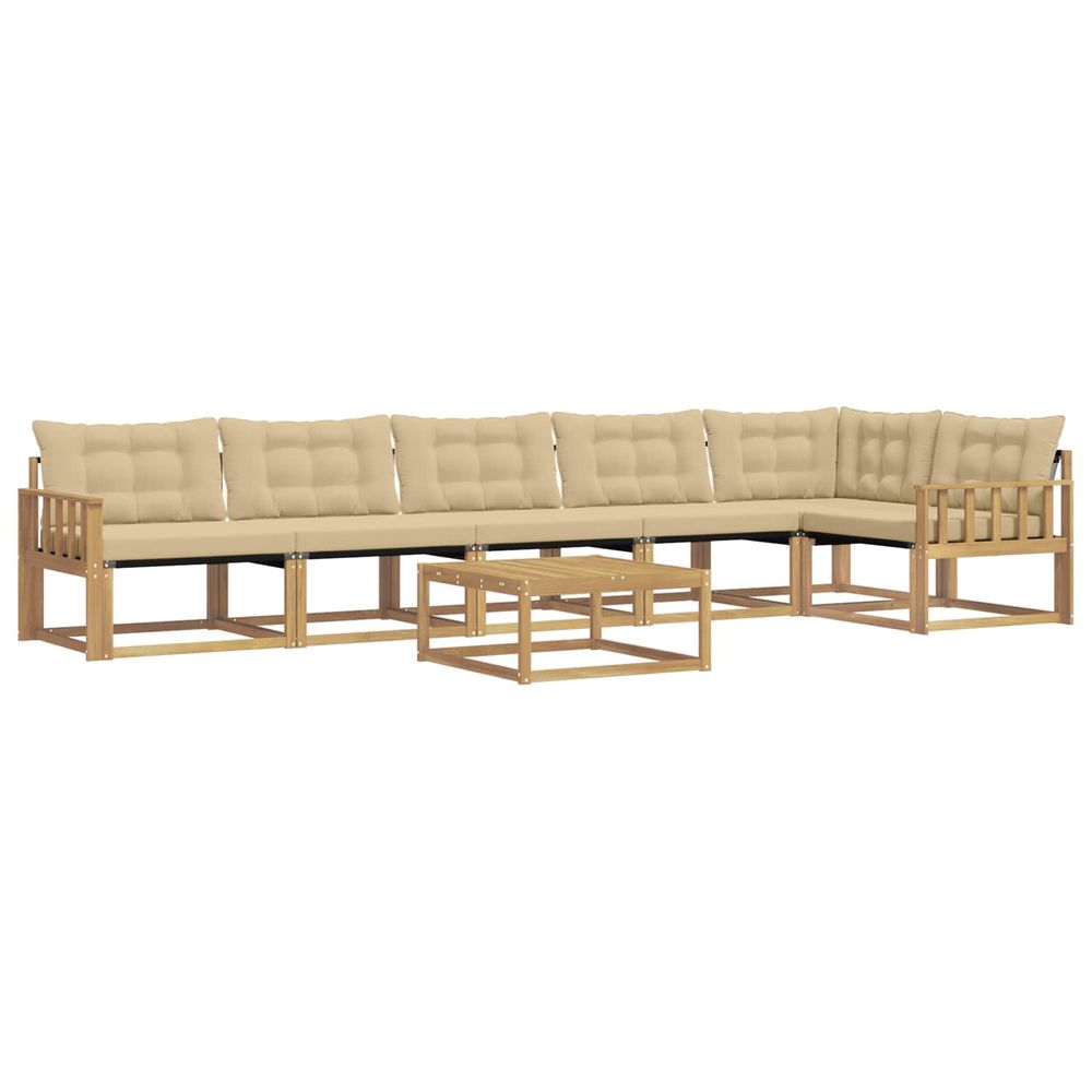 Ensemble de canapés d'extérieur 7 pc blanc et beige