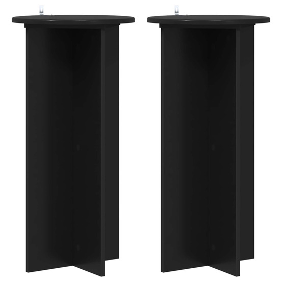 Support de plante 2 pcs noir 40 x 40 x 80 cm bois d'ingénierie