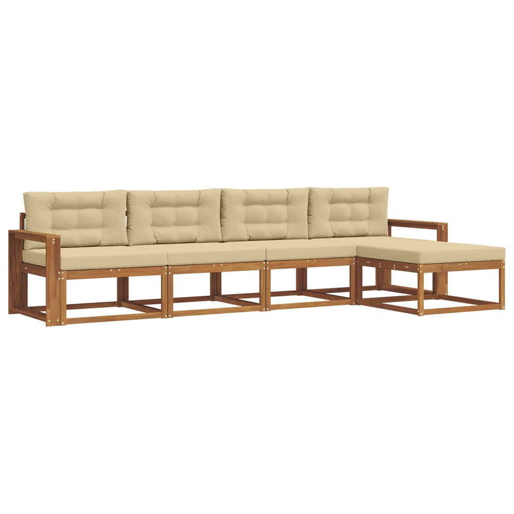 Ensemble de canapés d'extérieur 5 pcs naturel et beige