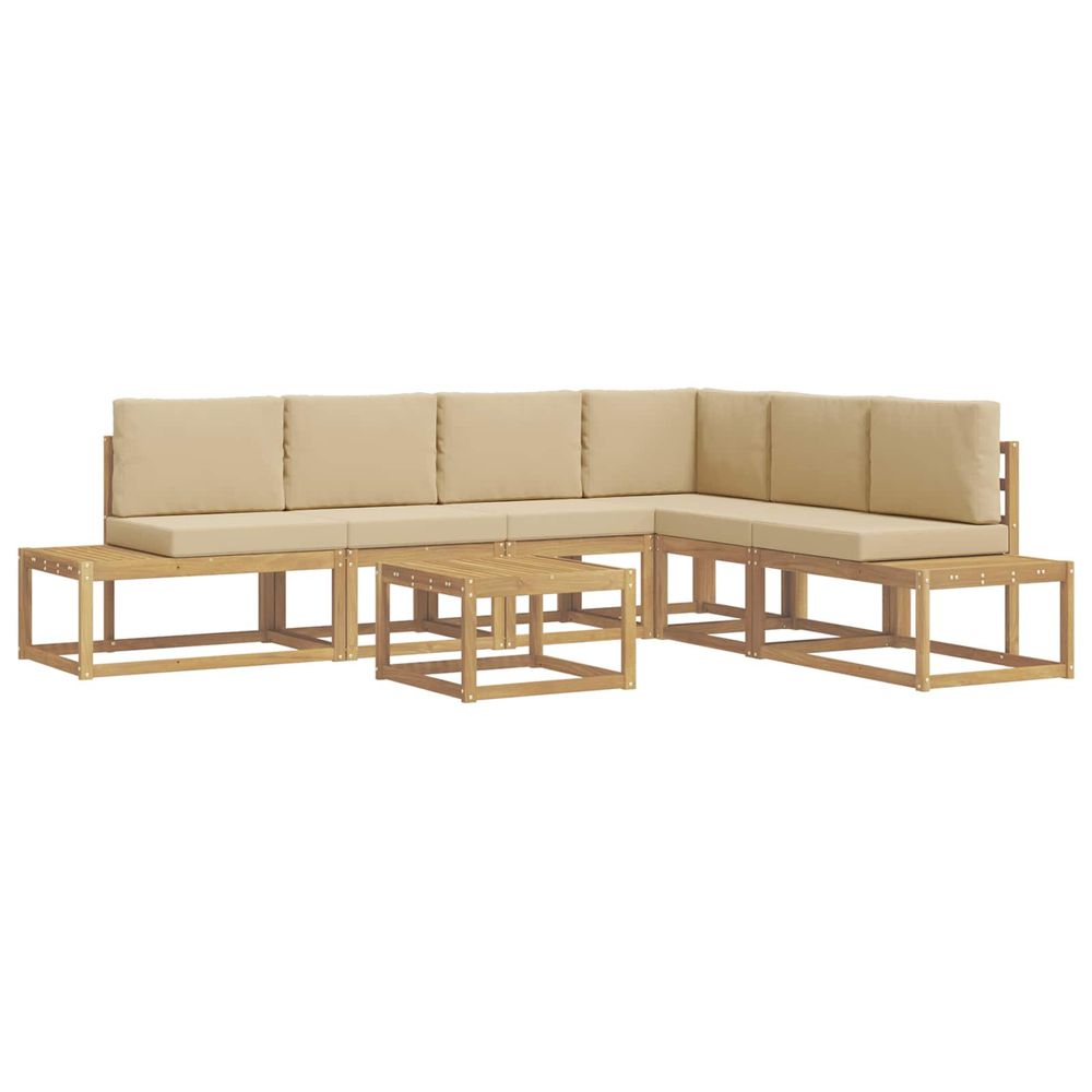 Ensemble de canapés d'extérieur 5 pièce blanc et beige