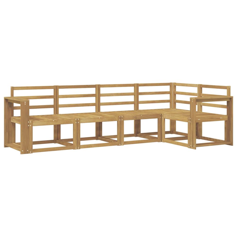 Ensemble de canapés d'extérieur 5 pc blanc bois d'acacia massif