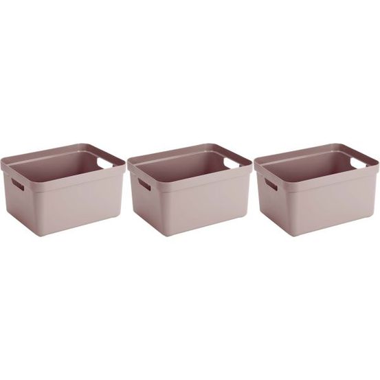 Boite de rangement sigma home box 32 l (lot de 3) rose