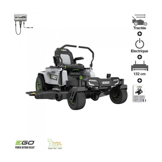 Tondeuse à gazon autoportée à batterie largeur de coupe 132 cm zero turn zt5201e-l egopower