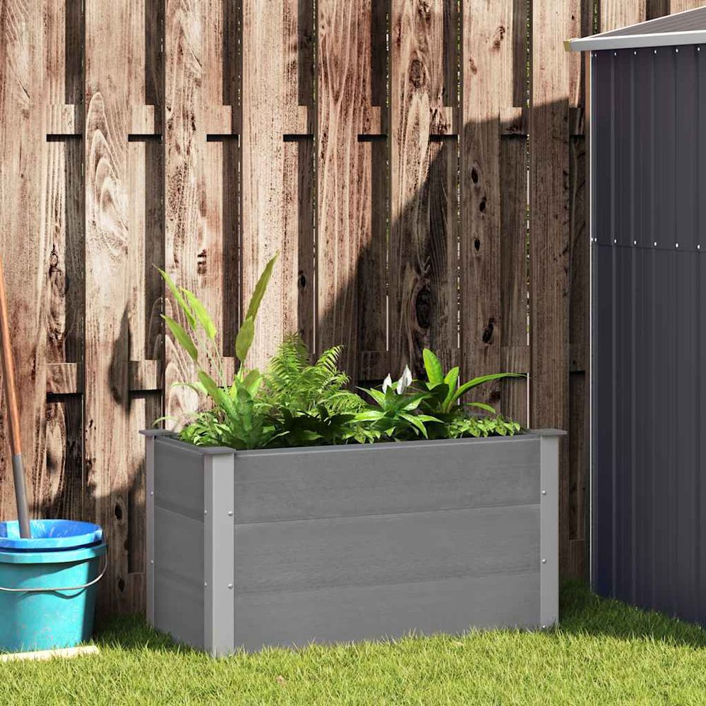 Carré potager surélevé wpc pour jardin et terrasse gris 100x50x54 cm