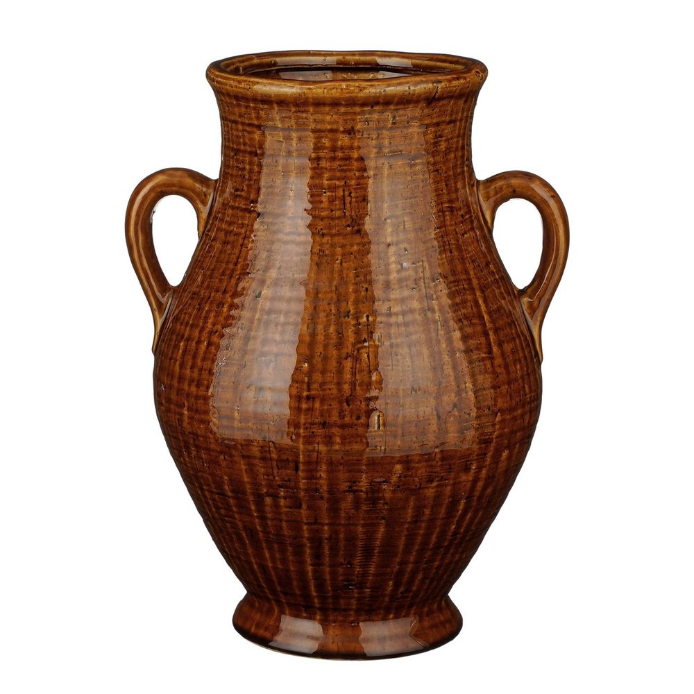 Mica decorations elena vase - l29 x l26 x h39 cm - céramique - marron