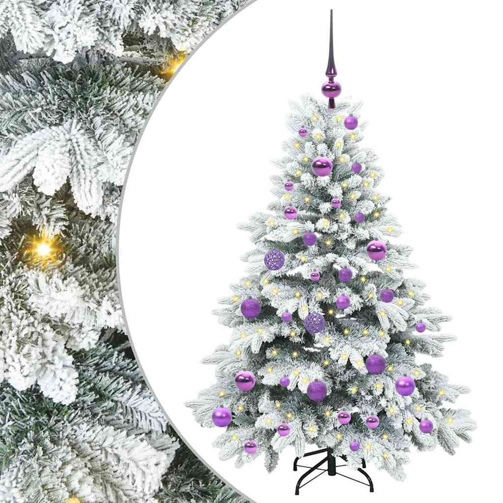 Sapin de noël artificiel avec 150 led blanc 120 cm pe et pvc