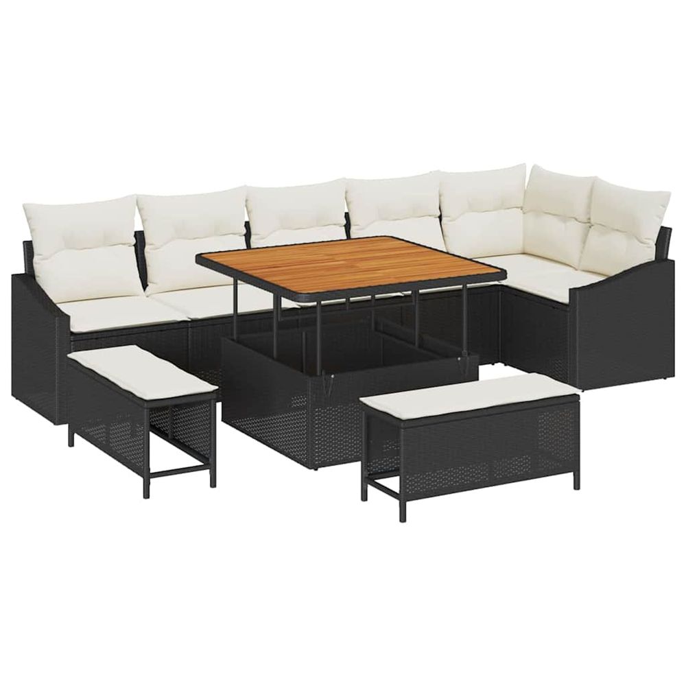 Ensemble de canapé de jardin 9 pc 7-nombre de places noir