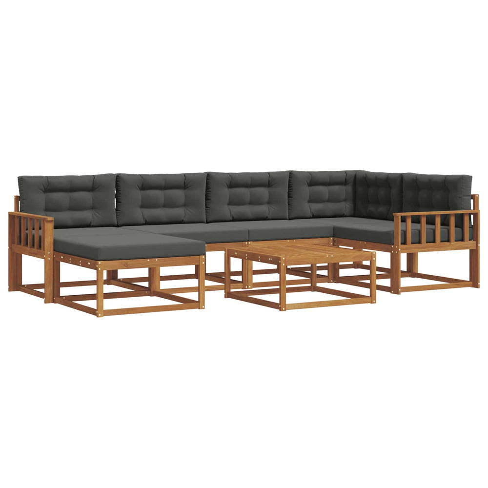 Ensemble de canapés d'extérieur 7 pcs naturel et anthracite